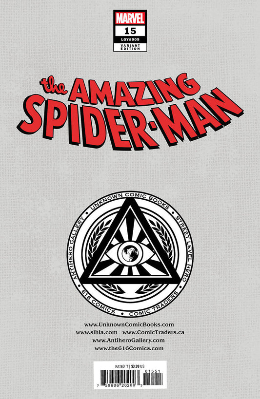 Amazing Spider-Man #15 [Dwb] Unknown Comics R1C0 Exclusive Virgin Var (12/14/2022) - MEGA POP COMICS 