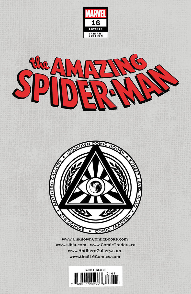 Amazing Spider-Man #16 [Dwb] Unknown Comics Tony Daniel Exclusive Virgin Var (12/28/2022) - MEGA POP COMICS 