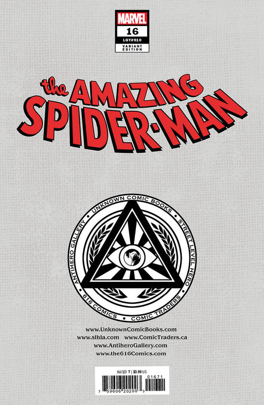 Amazing Spider-Man #16 [Dwb] Unknown Comics Tony Daniel Exclusive Virgin Var (12/28/2022) - MEGA POP COMICS 
