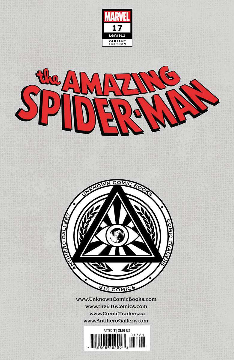 Amazing Spider-Man #17 [Dwb] Unknown Comics R1C0 Exclusive Virgin Var (01/11/2023) - MEGA POP COMICS 