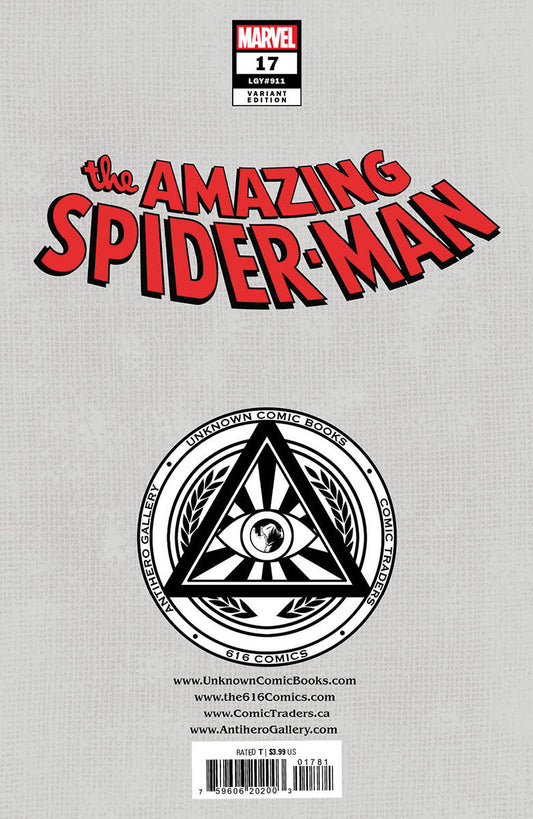 Amazing Spider-Man #17 [Dwb] Unknown Comics R1C0 Exclusive Virgin Var (01/11/2023) - MEGA POP COMICS 