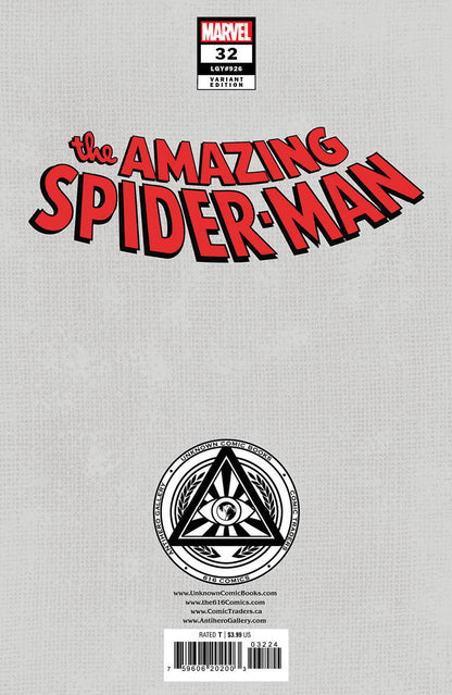 Amazing Spider-Man #32 [G.O.D.S.] Unknown Comics Leirix Exclusive Virgin Var (08/23/2023) - MEGA POP COMICS 
