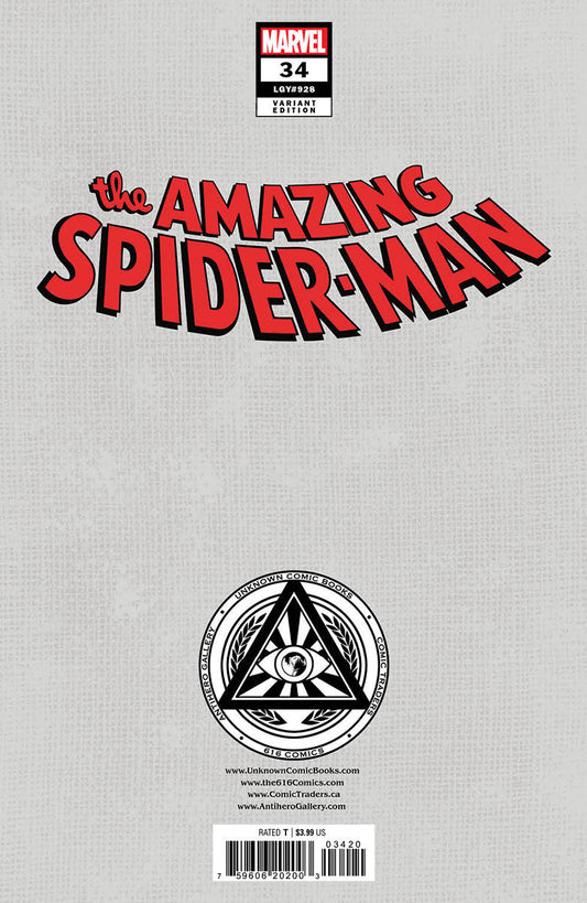 Amazing Spider-Man #34 Unknown Comics Leirix Exclusive Virgin Var (09/20/2023) - MEGA POP COMICS 