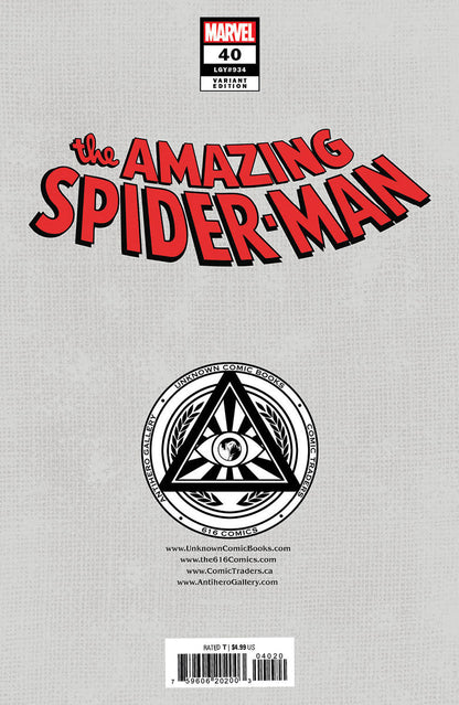 AMAZING SPIDER-MAN #40 [GW] UNKNOWN COMICS NATHAN SZERDY EXCLUSIVE VIRGIN VAR (12/20/2023) - MEGA POP COMICS 