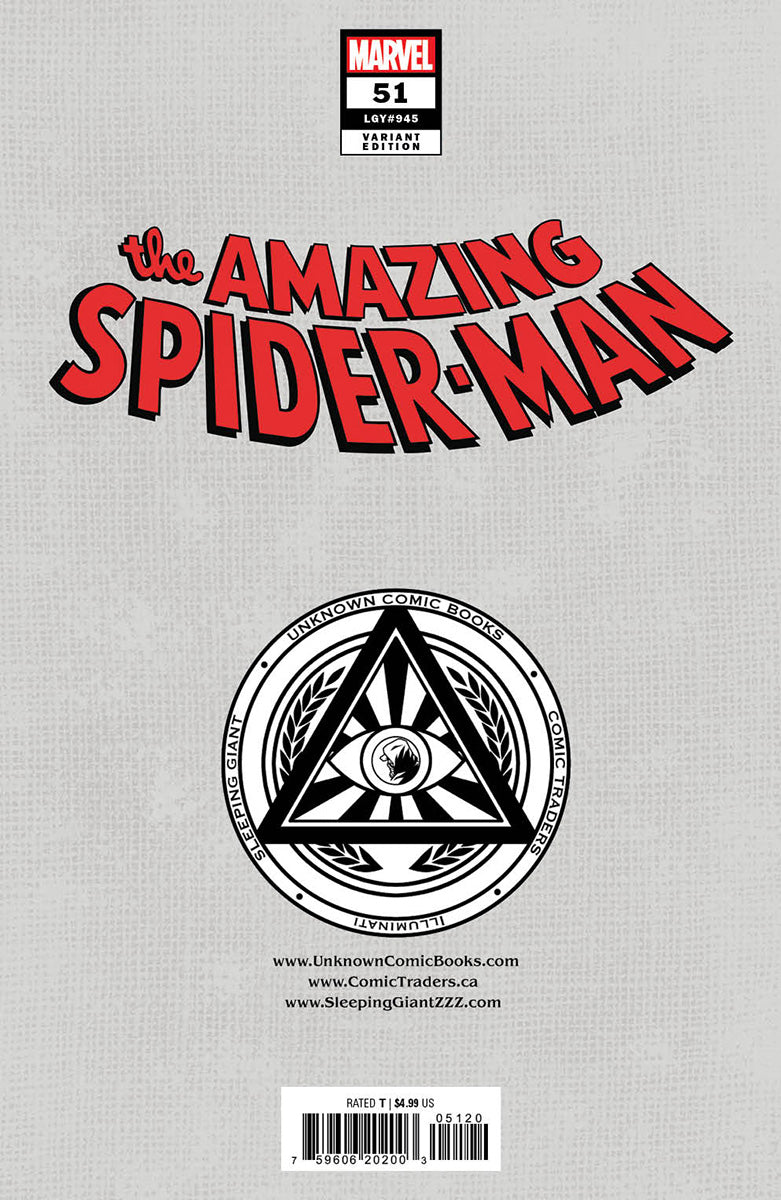 Amazing Spider-Man #51 Unknown Comics Gerald Parel Exclusive Virgin Var (06/05/2024) - MEGA POP COMICS 