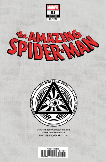 Amazing Spider-Man #51 Unknown Comics Gerald Parel Exclusive Virgin Var (06/05/2024) - MEGA POP COMICS 