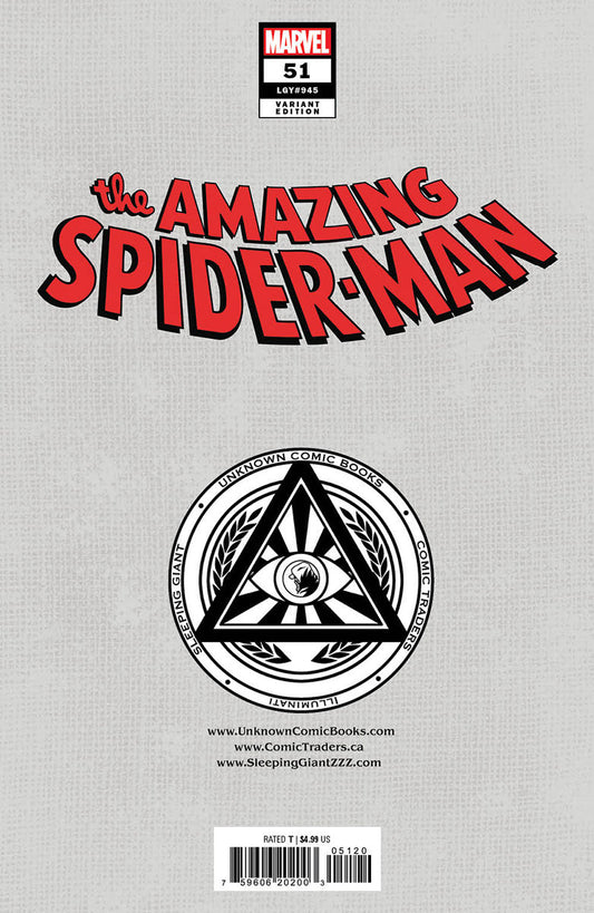 Amazing Spider-Man #51 Unknown Comics Gerald Parel Exclusive Var (06/05/2024) - MEGA POP COMICS 