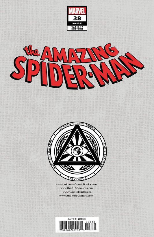 Amazing Spider-Man #38 [Gw] Unknown Comics Derrick Chew Exclusive Virgin Var (11/22/2023) - MEGA POP COMICS 