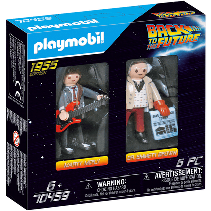 Back to the Future Playmobil Marty McFly & Dr. Emmett Brown "1955 Edition" 6-piece vinyl figures 2-pack - MEGA POP COMICS 