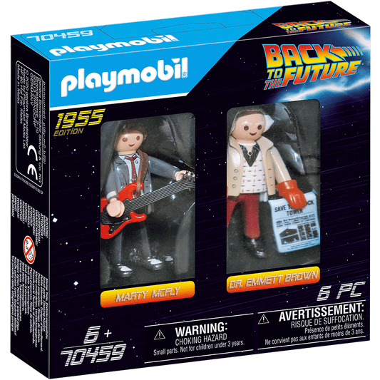 Back to the Future Playmobil Marty McFly & Dr. Emmett Brown "1955 Edition" 6-piece vinyl figures 2-pack - MEGA POP COMICS 