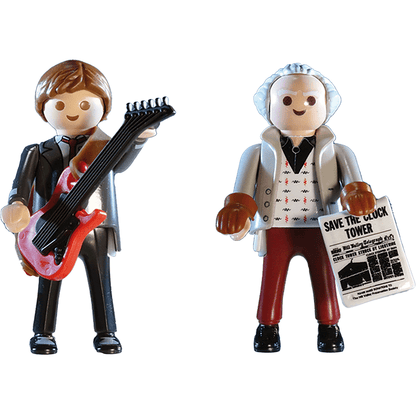 Back to the Future Playmobil Marty McFly & Dr. Emmett Brown "1955 Edition" 6-piece vinyl figures 2-pack - MEGA POP COMICS 
