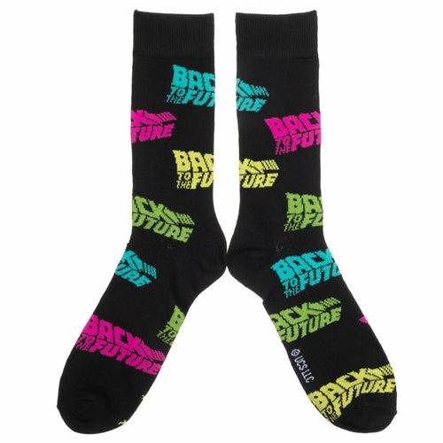 Back to the Future Men's Crew Straight Down Socks (Size 10-13) - MEGA POP COMICS 