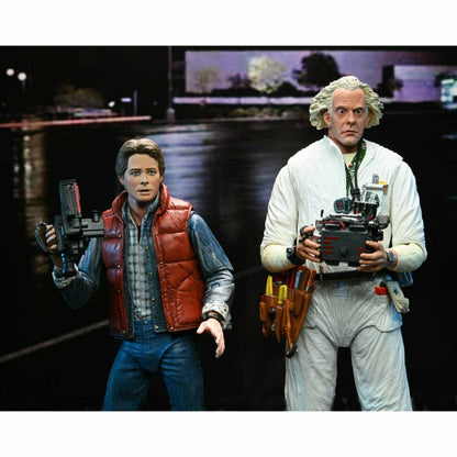 NECA Back to the Future 7" Scale Action Figure - Ultimate Doc Brown (1985 "Hazmat Suit") - MEGA POP COMICS 