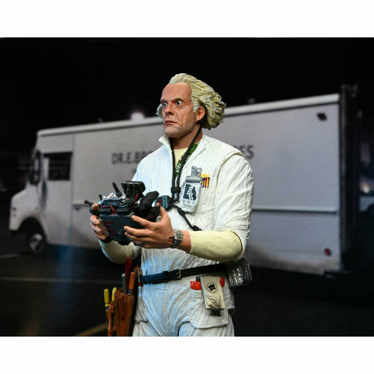 NECA Back to the Future 7" Scale Action Figure - Ultimate Doc Brown (1985 "Hazmat Suit") - MEGA POP COMICS 