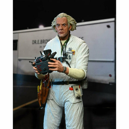 NECA Back to the Future 7" Scale Action Figure - Ultimate Doc Brown (1985 "Hazmat Suit") - MEGA POP COMICS 