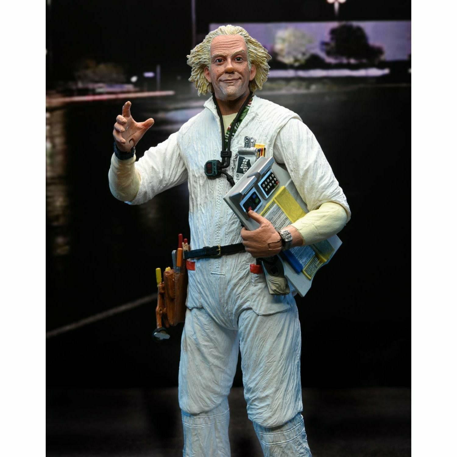 NECA Back to the Future 7" Scale Action Figure - Ultimate Doc Brown (1985 "Hazmat Suit") - MEGA POP COMICS 