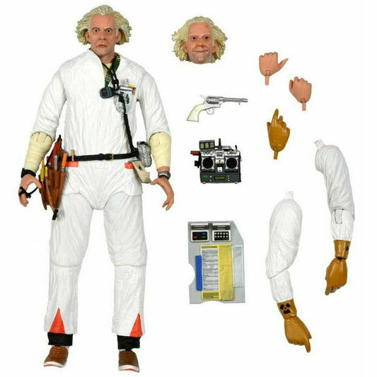 NECA Back to the Future 7" Scale Action Figure - Ultimate Doc Brown (1985 "Hazmat Suit") - MEGA POP COMICS 