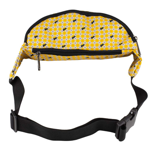 Fanny Pack - Harry Potter Hufflepuff Badger with Shield Argyle Gray Yellow - MEGA POP COMICS 