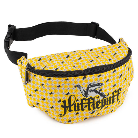 Fanny Pack - Harry Potter Hufflepuff Badger with Shield Argyle Gray Yellow - MEGA POP COMICS 