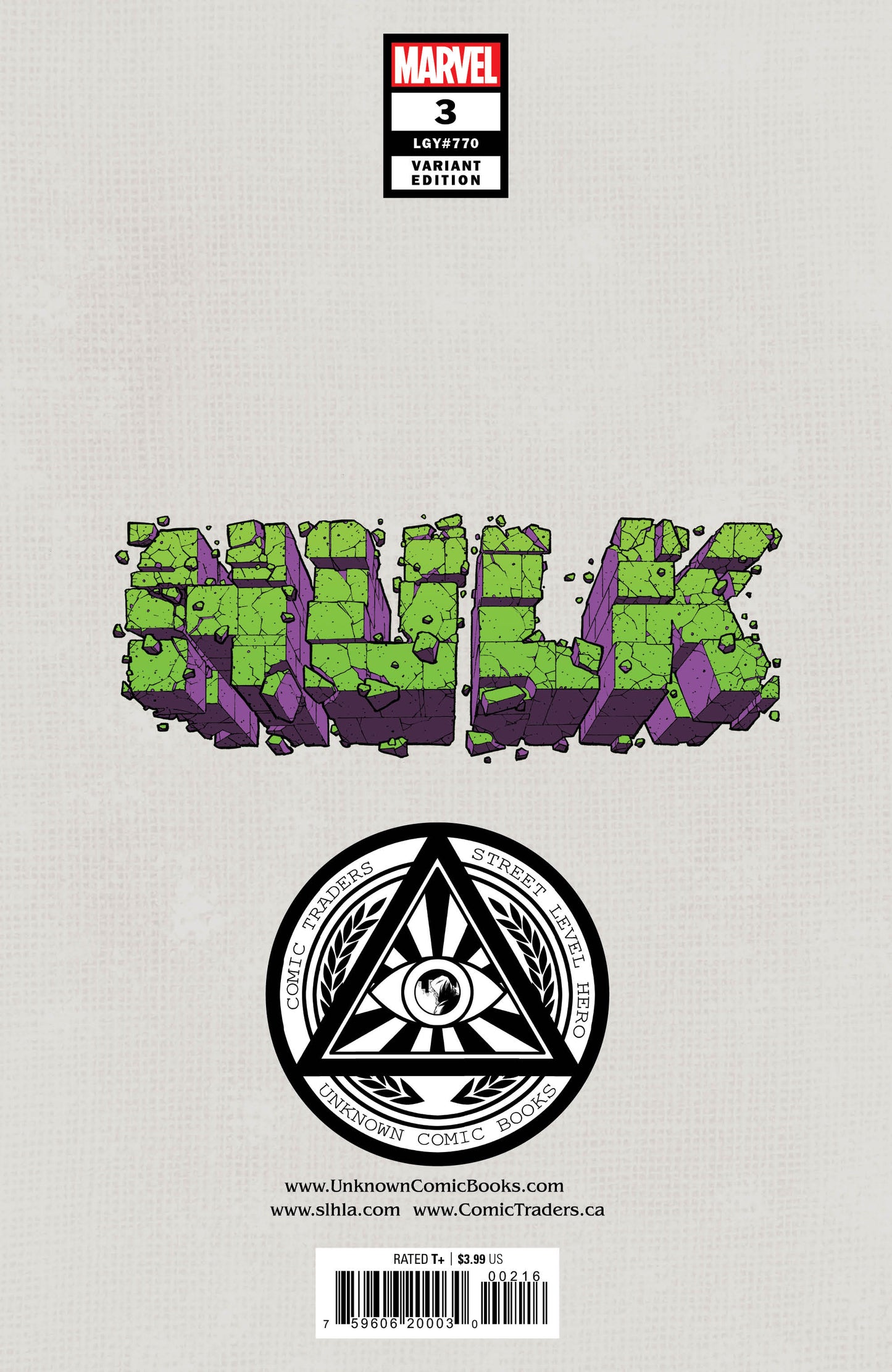 Hulk 3 Unknown Comics Alan Quah Exclusive Virgin Var (01/19/2022) - MEGA POP COMICS 