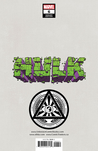 Hulk 6 Unknown Comics Will Sliney Exclusive Var (04/20/2022) - MEGA POP COMICS 