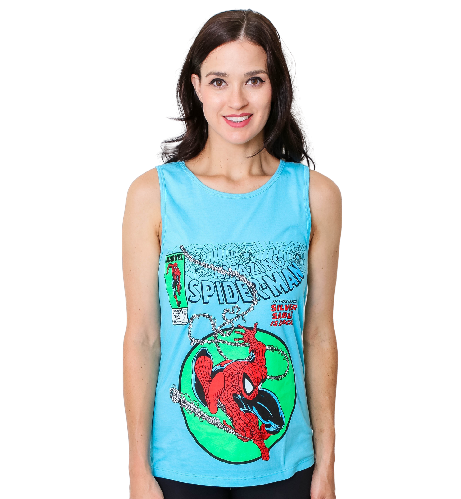 Spider-Man 90's Circle Marvel Comics Adult Tank Top - MEGA POP COMICS 