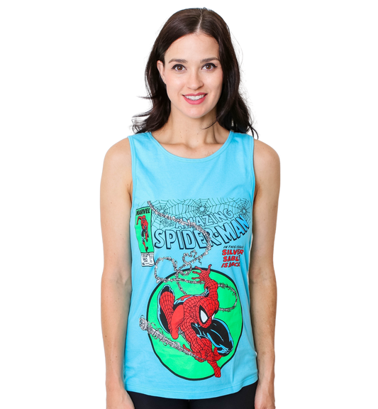 Spider-Man 90's Circle Marvel Comics Adult Tank Top - MEGA POP COMICS 