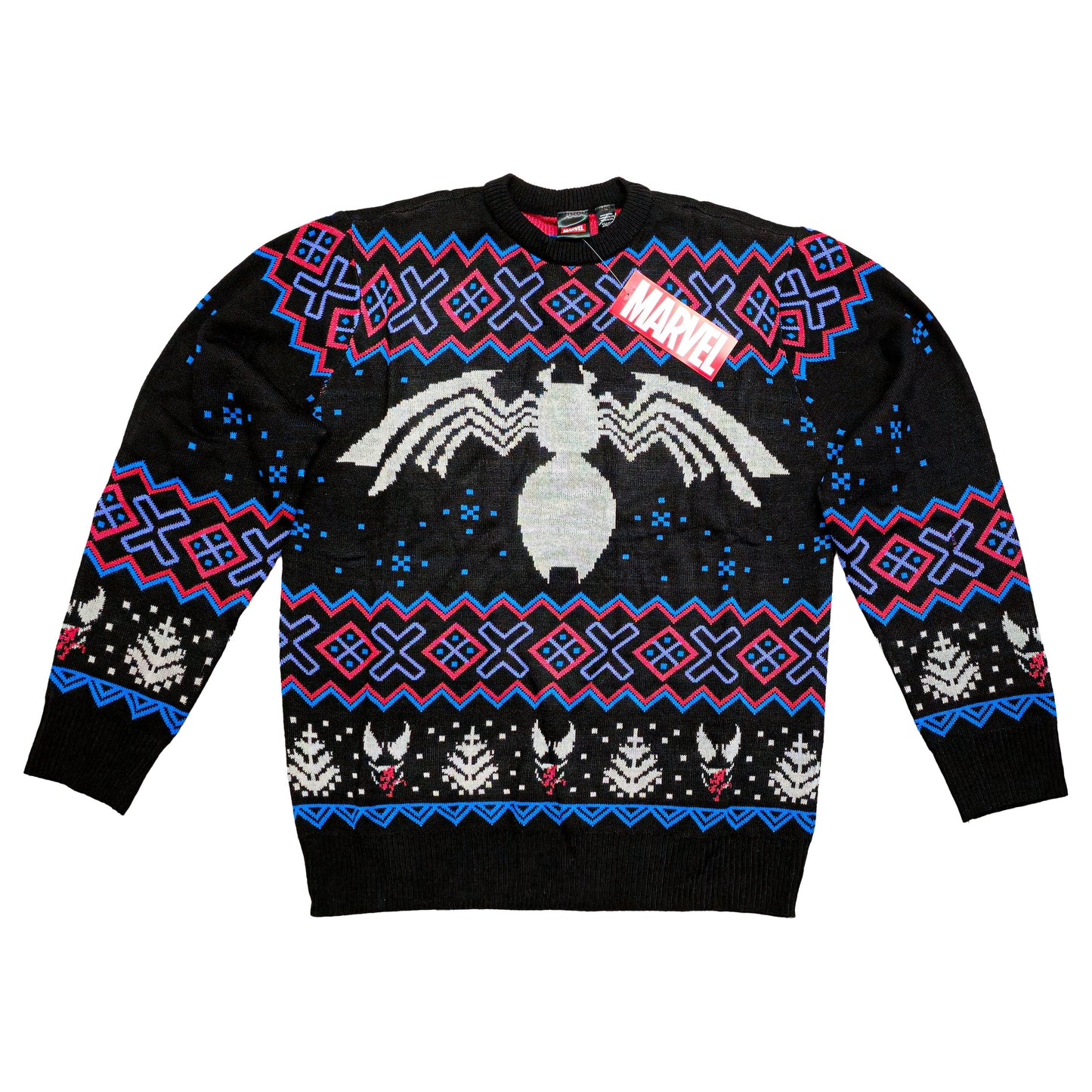 Marvel Venom Symbol Offcially Licesned Adult Holiday Ugly Christmas Sweater - MEGA POP COMICS 
