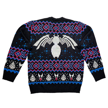 Marvel Venom Symbol Offcially Licesned Adult Holiday Ugly Christmas Sweater - MEGA POP COMICS 