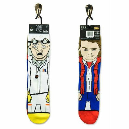 Back to the Future "Doc & Marty" Men's 360 Knit Mix-Match Socks (Size 6-13) - MEGA POP COMICS 