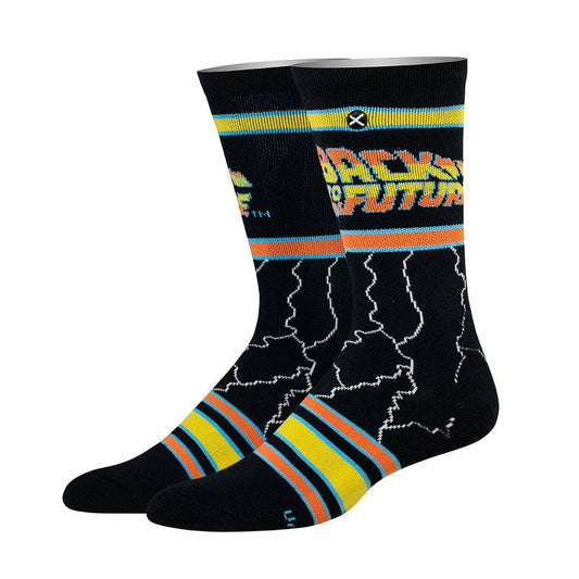 Back to the Future "Lightning" Men's Crew Straight Down Knit Socks (Size 8-12) - MEGA POP COMICS 