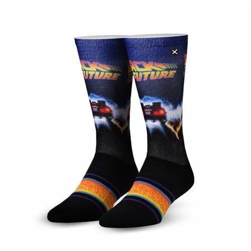 Back to the Future "Back in Time" Men's Crew Straight Down Sublimation Socks (Size 8-12) - MEGA POP COMICS 
