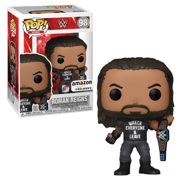 Funko POP WWE: Roman Reigns with Title, Wreck Everyone and Leave, Amazon Exclusive - MEGA POP COMICS 