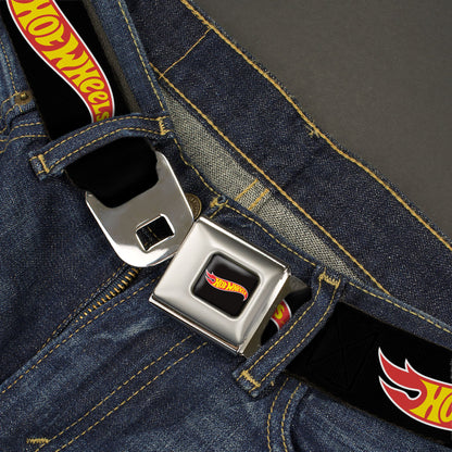 HOT WHEELS Classic Flame Logo Full Color Black/Red/Yellow Seatbelt Belt - HOT WHEELS Classic Flame Logo Black/Red/Yellow Webbing - MEGA POP COMICS 