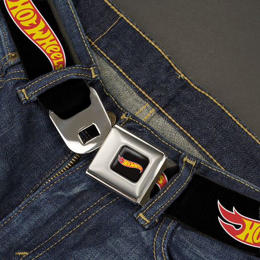 HOT WHEELS Classic Flame Logo Full Color Black/Red/Yellow Seatbelt Belt - HOT WHEELS Classic Flame Logo Black/Red/Yellow Webbing - MEGA POP COMICS 