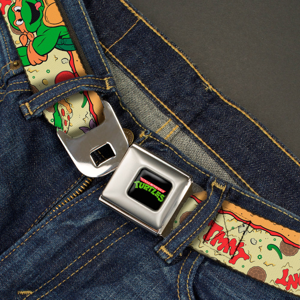 Classic TMNT Logo Full Color Seatbelt Belt - Classic TMNT Turtle Pizza Webbing - MEGA POP COMICS 