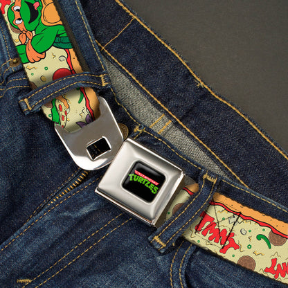 Classic TMNT Logo Full Color Seatbelt Belt - Classic TMNT Turtle Pizza Webbing - MEGA POP COMICS 