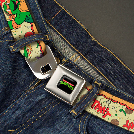 Classic TMNT Logo Full Color Seatbelt Belt - Classic TMNT Turtle Pizza Webbing - MEGA POP COMICS 