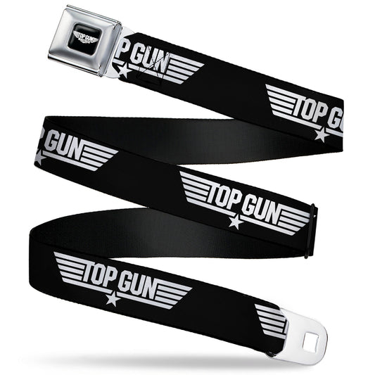 TOP GUN Title Logo Full Color Black/White Seatbelt Belt - TOP GUN Title Logo Black/White Webbing - MEGA POP COMICS 
