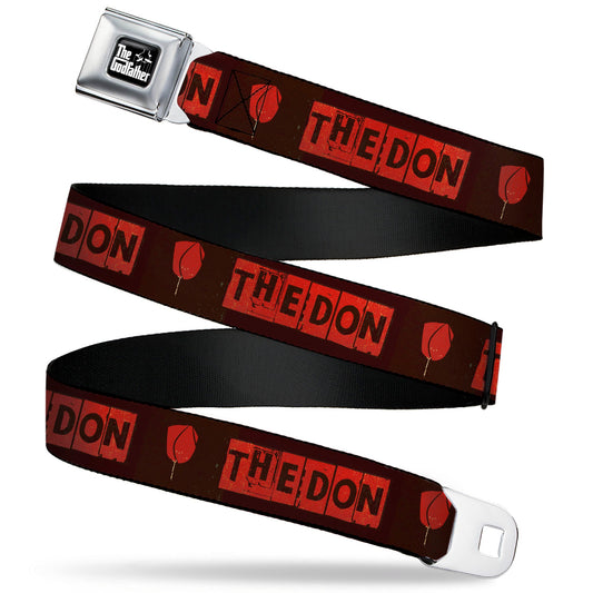 THE GODFATHER Title Logo Full Color Black/White Seatbelt Belt - The Godfather THE DON Blocks and Rose Black/Red Webbing - MEGA POP COMICS 