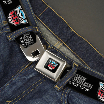 Transformers Autobots Icon Full Color Black/Blues/Red/White Seatbelt Belt - TRANSFORMERS Autobots Cybertronian Icon Black/Blues/Red/White Webbing - MEGA POP COMICS 