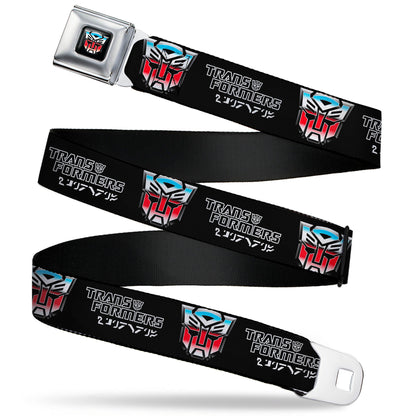 Transformers Autobots Icon Full Color Black/Blues/Red/White Seatbelt Belt - TRANSFORMERS Autobots Cybertronian Icon Black/Blues/Red/White Webbing - MEGA POP COMICS 