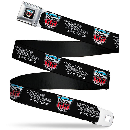 Transformers Autobots Icon Full Color Black/Blues/Red/White Seatbelt Belt - TRANSFORMERS Autobots Cybertronian Icon Black/Blues/Red/White Webbing - MEGA POP COMICS 