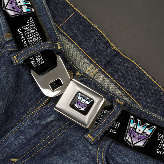 Transformers Decepticons Icon Full Color Black/Grays/Purples Seatbelt Belt - TRANSFORMERS Decepticons Cybertronian Icon Black/Grays/Purples Webbing - MEGA POP COMICS 