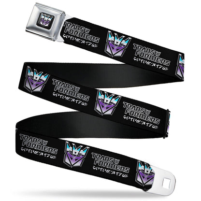 Transformers Decepticons Icon Full Color Black/Grays/Purples Seatbelt Belt - TRANSFORMERS Decepticons Cybertronian Icon Black/Grays/Purples Webbing - MEGA POP COMICS 