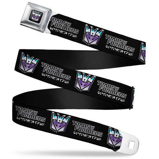 Transformers Decepticons Icon Full Color Black/Grays/Purples Seatbelt Belt - TRANSFORMERS Decepticons Cybertronian Icon Black/Grays/Purples Webbing - MEGA POP COMICS 