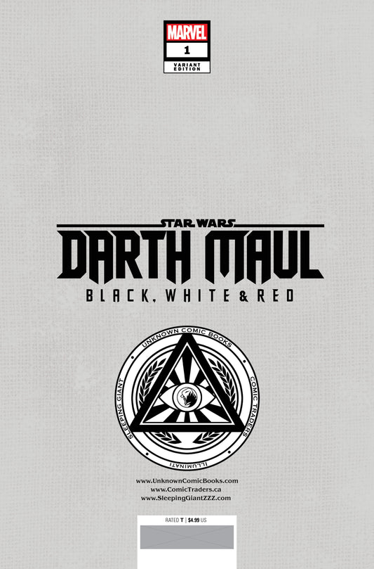 Star Wars: Darth Maul - Black, White & Red #1 Unknown Comics Felipe Massafera Exclusive Virgin Var (04/24/2024) - MEGA POP COMICS 