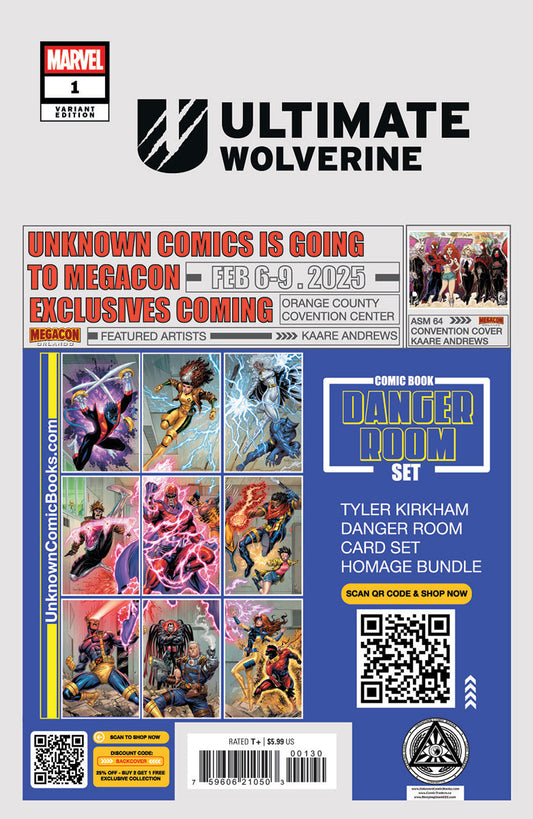 Ultimate Wolverine #1 Unknown Comics Tyler Kirkham Exclusive Virgin PREMIUM BATTLE DAMAGED Var (01/15/2025) - MEGA POP COMICS 
