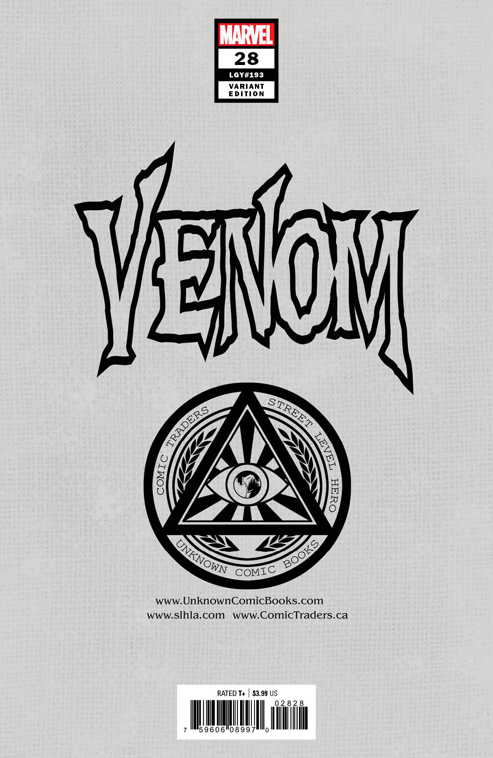 Venom #28 Unknown Comics Dave Rapoza Exclusive Virgin Var (09/16/2020) (09/23/2020) - MEGA POP COMICS 
