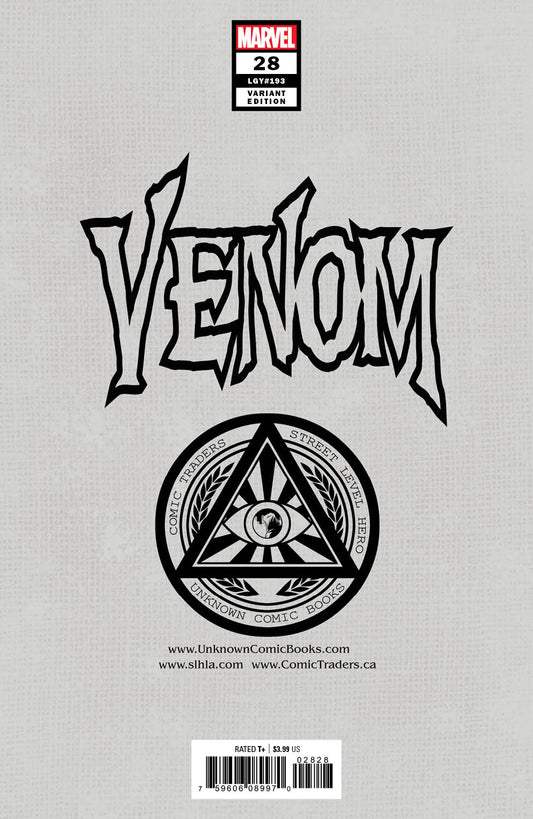 Venom #28 Unknown Comics Dave Rapoza Exclusive Virgin Var (09/16/2020) (09/23/2020) - MEGA POP COMICS 